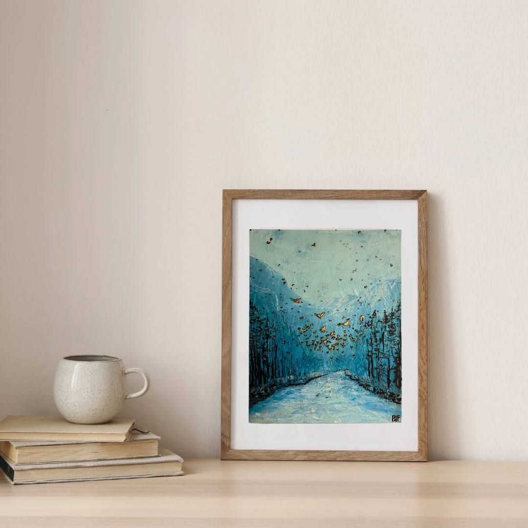 Preston Flynt artwork shown in a curated minimal interior scene